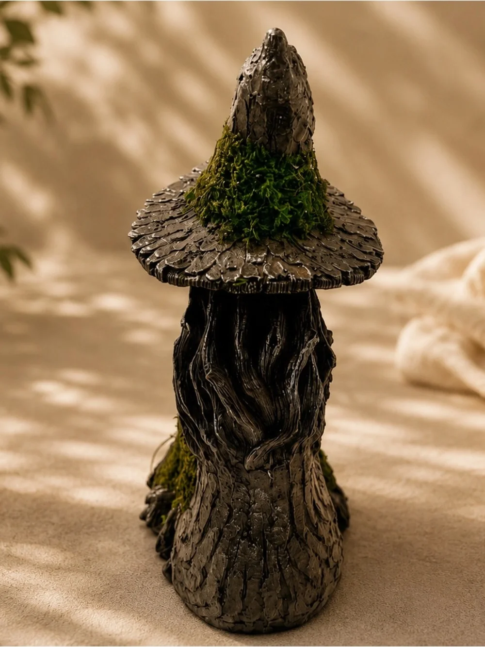 Halloween Mossy Tree Witch with crow Light Up Figurine Raven Decor Viral